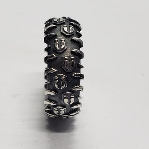 Deer Print Tire Ring 8mm, Deer Hunting Ring, Outdoor Ring