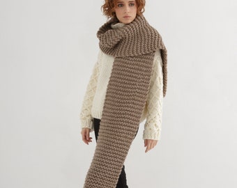 Chunky scarf knitting pattern for men and women | Scarf knit pattern pdf