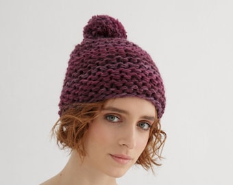 Easy chunky beanie knitting pattern | Hat knit design | Pdf knit pattern