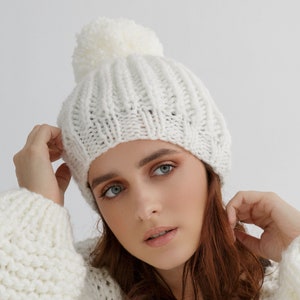 Chunky beanie knit design pdf for women | Hat knit pattern