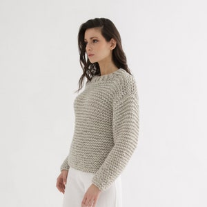 Chunky Sweater Knitting Pattern for Women Easy Crew Neck Sweater Knit ...