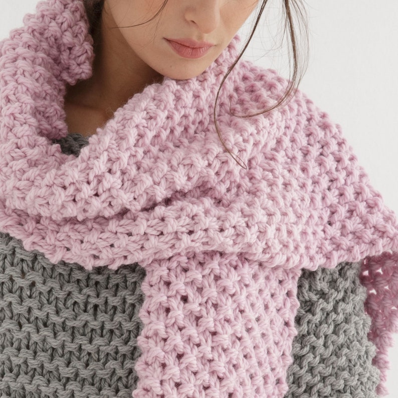 Chunky scarf Knitting pattern Scarf knit pattern pdf image 8