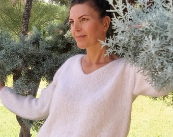 Easy V-Neck Sweater Knitting Pattern | Relaxed Fit (PDF Pattern)