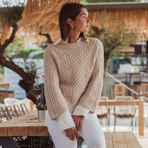 Cable sweater knitting pattern | Sweater knit pattern pdf