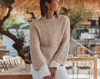 Cable sweater knitting pattern | Sweater knit pattern pdf