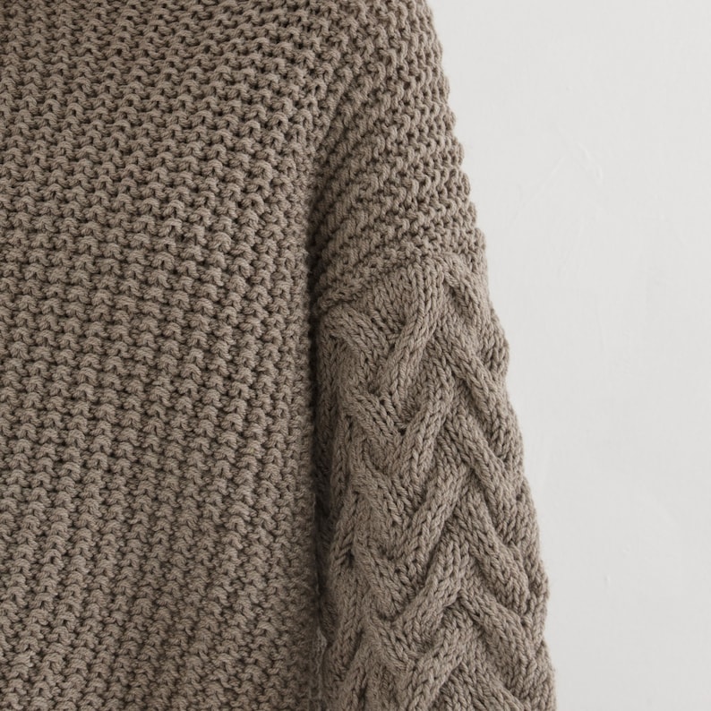 Chunky Knit Sweater Pattern High Neck Sweater Pattern for Etsy