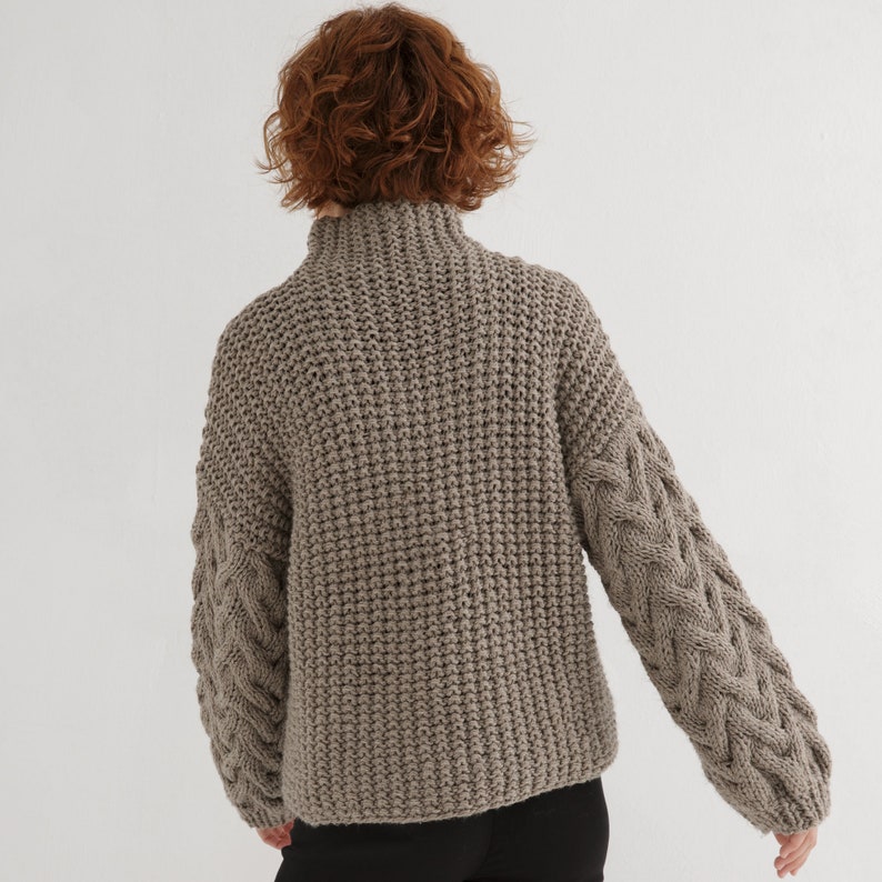 Chunky Knit Sweater Pattern High Neck Sweater Pattern for Etsy