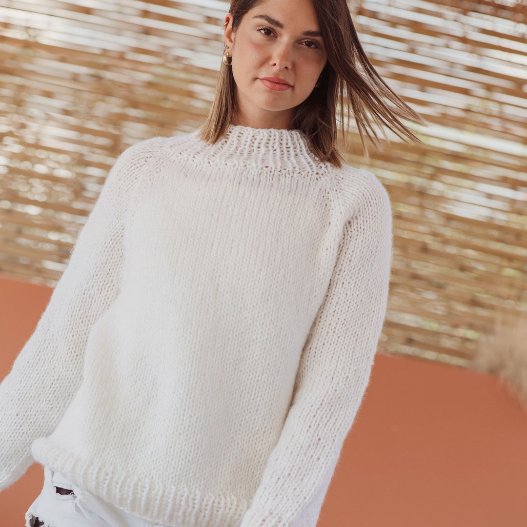 Raglan Sleeved Sweater Knitting Pattern Τop Down Sweater Pattern Etsy