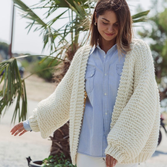 Chunky Cardigan Knitting Pattern for Women Basic Cardigan - Etsy