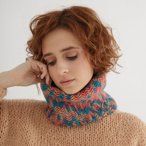 Chunky cowl knit pattern Cowl knitting pattern pdf image 3