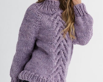 Chunky knit sweater pattern | PDF Digital Download | Cable Jumper Pattern | Oversized pullover