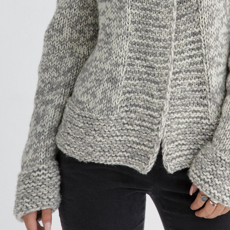 Chunky cardigan knitting pattern for women