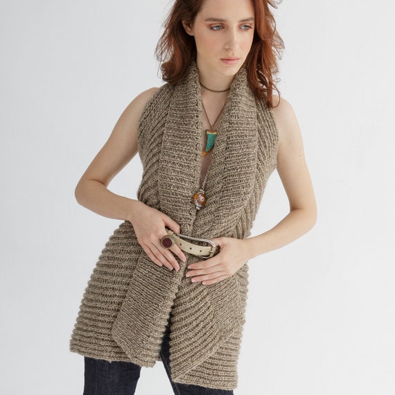 Sleeveless Cardigan Knitting Pattern Long Vest Knit Pattern - Etsy