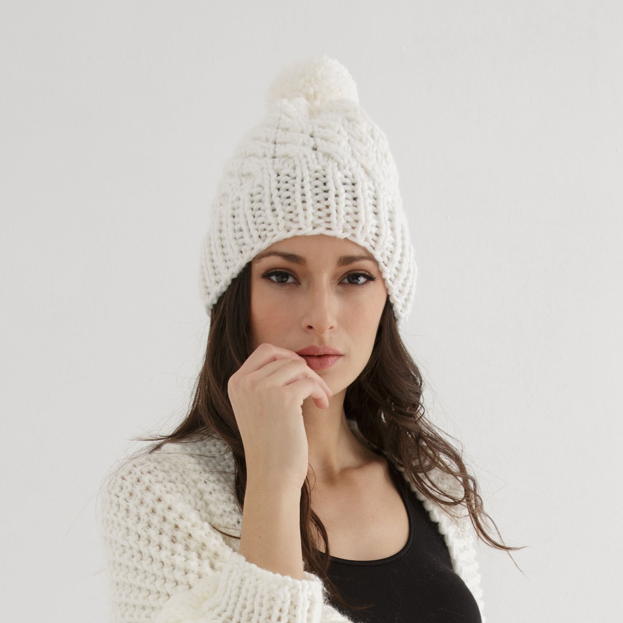 Chunky Hat Knitting Pattern | Cable Beanie Knit Design for All Sizes - Etsy