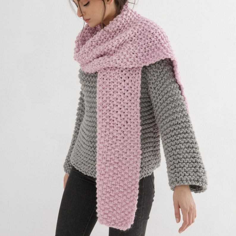 Chunky scarf Knitting pattern Scarf knit pattern pdf image 4