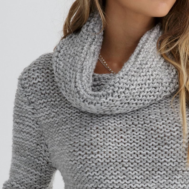 Turtleneck Sweater Knitting Pattern for Women Sweater Knit Etsy