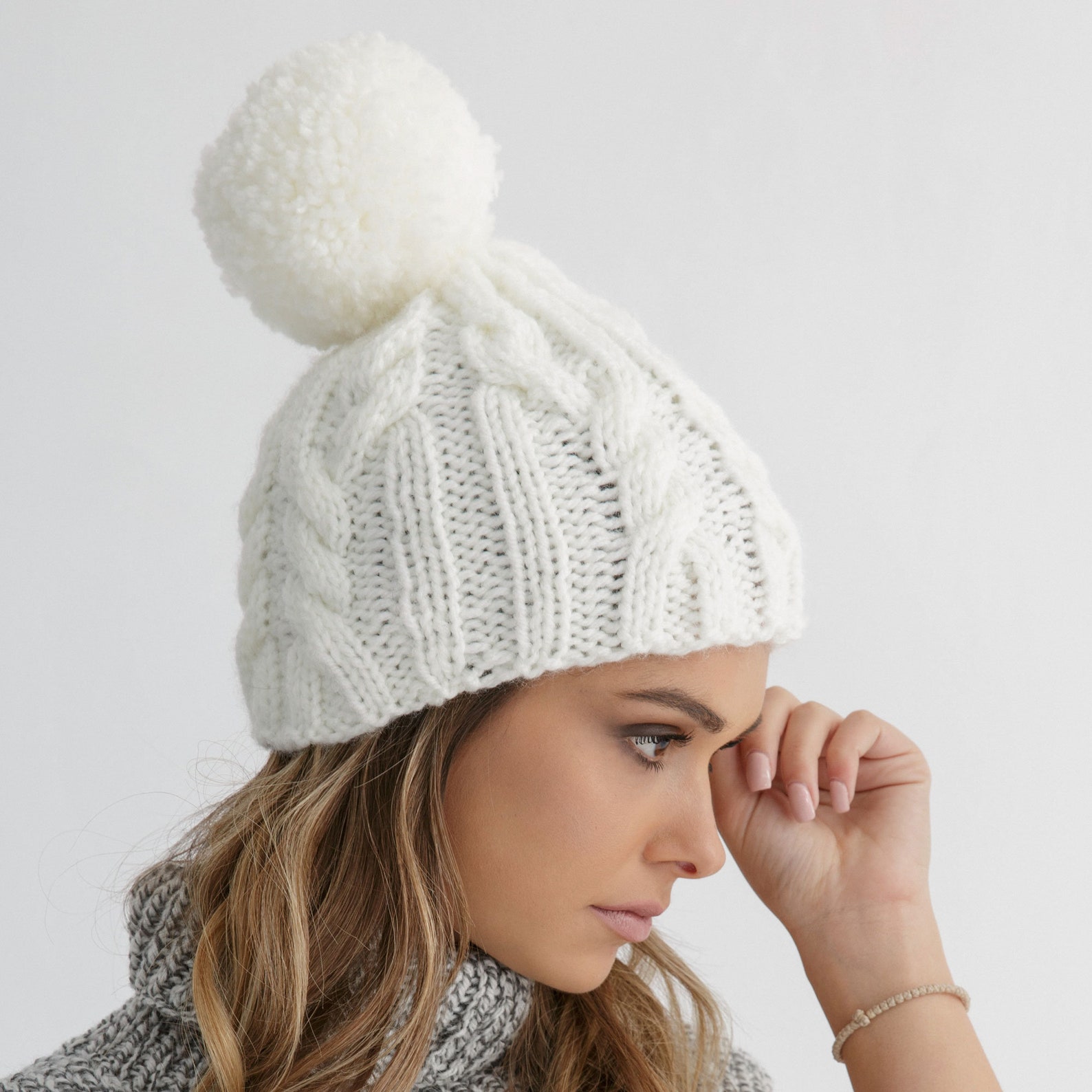 Beanie Knit Pattern Pdf Hat Knitted Design Tutorial Etsy