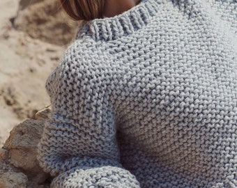 Chunky Sweater Digital Knitting Pattern | Easy Sweater Knit