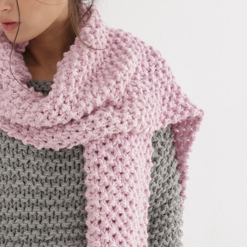 Chunky scarf Knitting pattern Scarf knit pattern pdf image 5