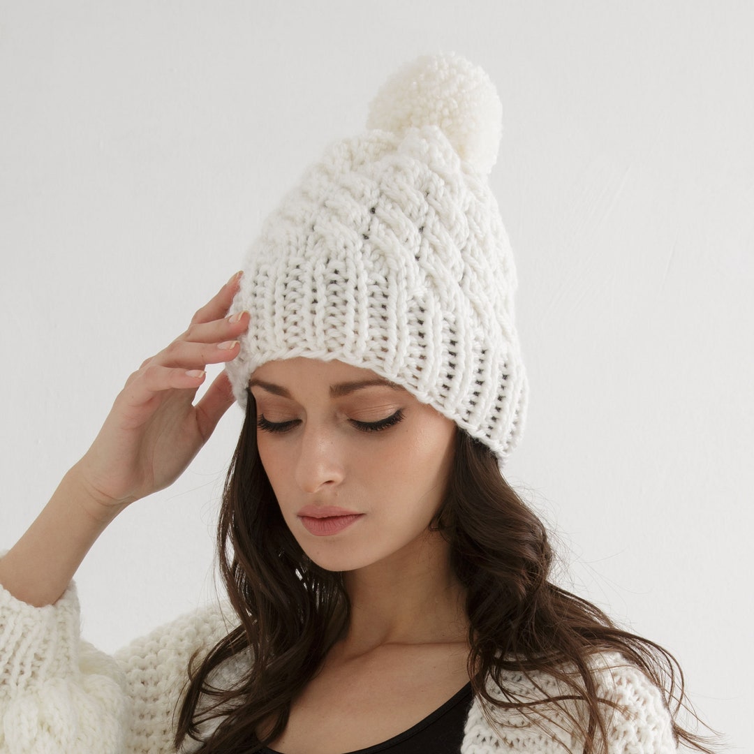 Chunky Hat Knitting Pattern | Cable Beanie Knit Design for All Sizes - Etsy