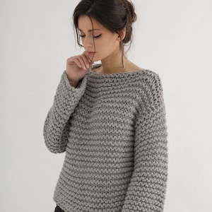 Chunky Sweater Digital Knitting Pattern Easy Sweater Knit Pattern Pdf ...