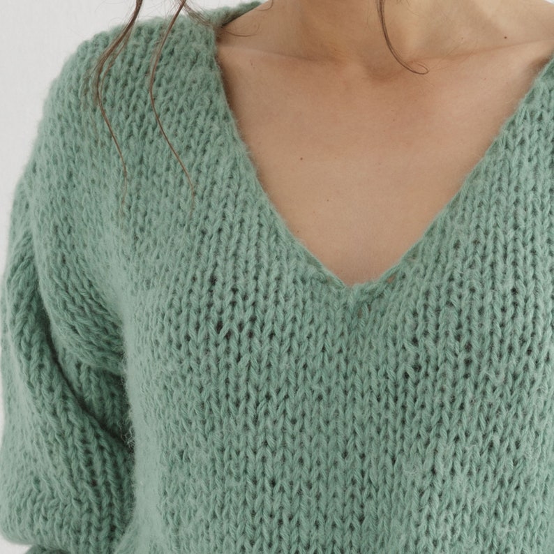 Modèle de tricot pour pull à col en V Modèle de pull en tricot pdf image 3