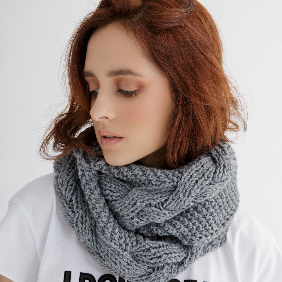 Cable Knit Infinity Scarf Pattern | Chunky Cozy Cowl (PDF Pattern) - Etsy
