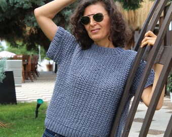 Slipover knitting pattern for women | Sweater knit pattern pdf