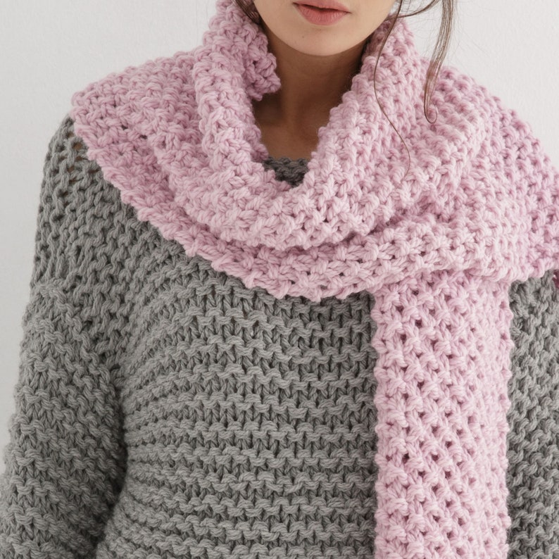 Chunky scarf Knitting pattern Scarf knit pattern pdf image 6