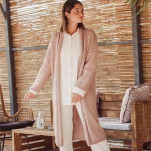 Long cardigan knitting pattern for women | Unique cardigan pdf knit design