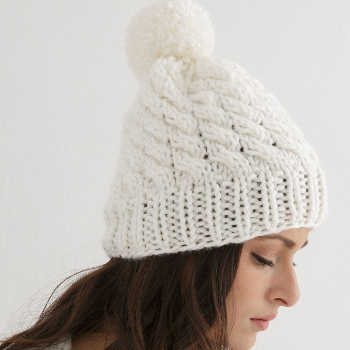Chunky Hat Knitting Pattern | Cable Beanie Knit Design for All Sizes - Etsy