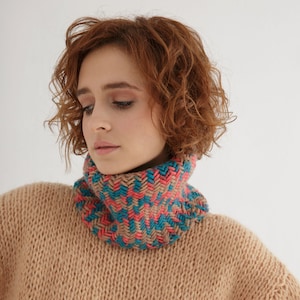 Chunky cowl knit pattern Cowl knitting pattern pdf image 1