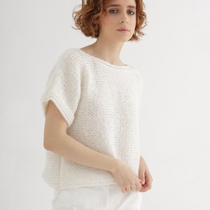 Sweater knitting pattern for women | Horizontally knitted sweater pattern pdf
