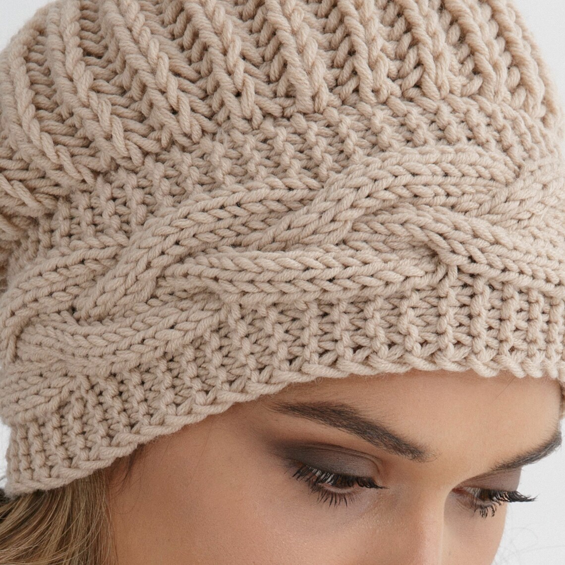 Chunky Beanie Knit Pattern Pdf Beret Knitting Pattern - Etsy