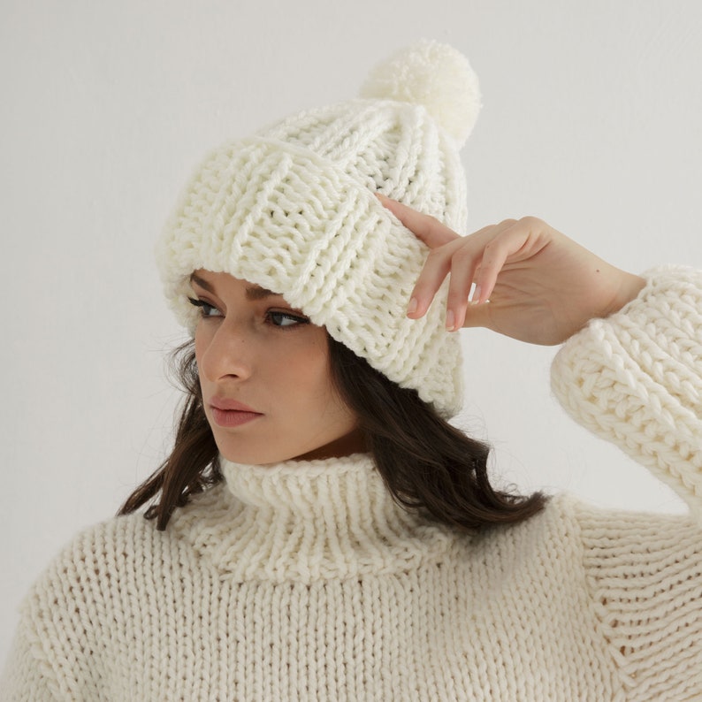 Chunky Beanie Knitting Pattern | Easy Hat Knit Design for All Sizes - Etsy
