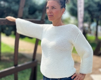 Sweater digital knitting pattern | Easy sweater knit pattern pdf for beginners