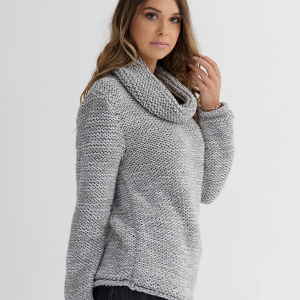 Turtleneck sweater knitting pattern for women | Sweater knit pattern pdf