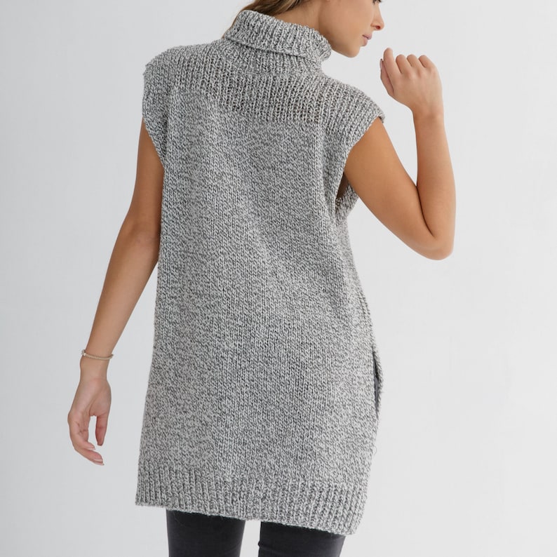 Sleeveless sweater knitting pattern for women Tunic knit Etsy España