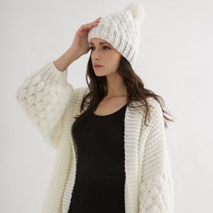 Knitting Pattern Bundle | Chunky coat knit pattern | Chunky beanie knit pattern