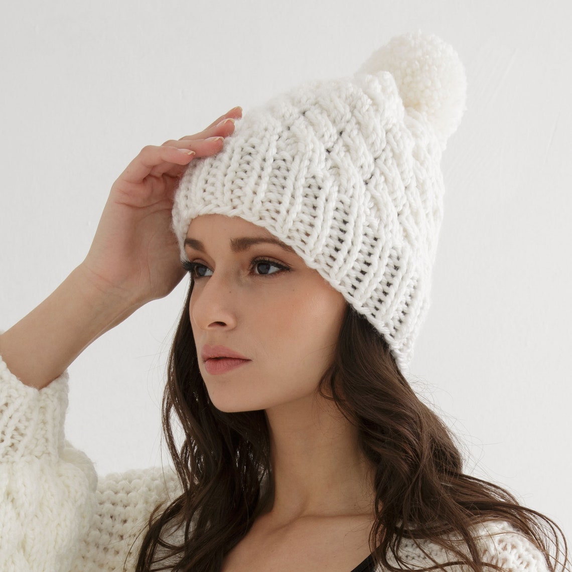 Chunky Hat Knitting Pattern Cable Beanie Knit Design for All Etsy