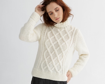 Chunky Knit sweater pattern | Cable sweater knitting pattern | Digital download