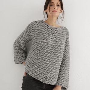 Chunky Sweater Digital Knitting Pattern Easy Sweater Knit Pattern Pdf ...