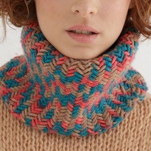 Chunky cowl knit pattern Cowl knitting pattern pdf image 6