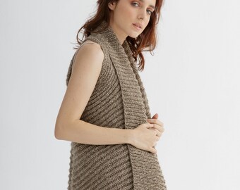 Sleeveless Cardigan Knitting Pattern 