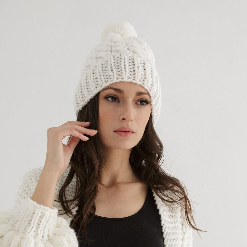 Chunky Hat Knitting Pattern | Cable Beanie Knit Design for All Sizes - Etsy