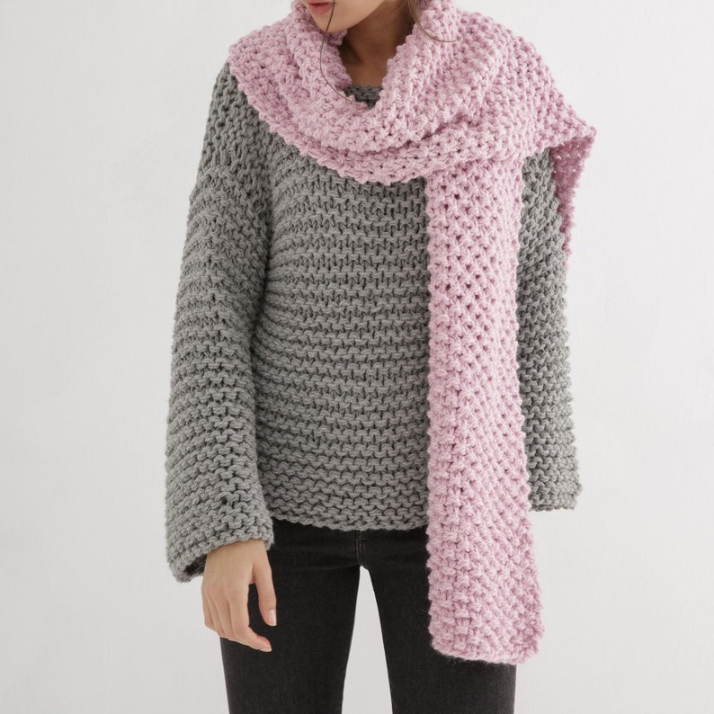 Chunky scarf Knitting pattern Scarf knit pattern pdf image 2