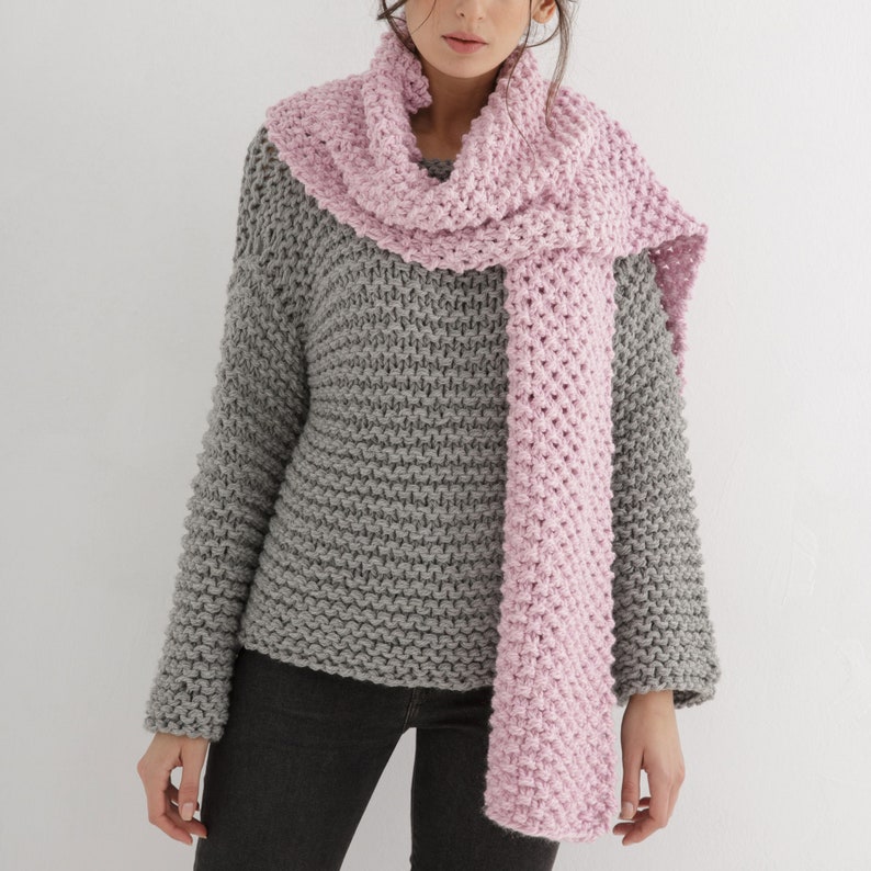 Chunky scarf Knitting pattern Scarf knit pattern pdf image 1