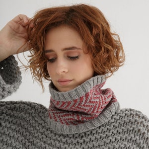 Fair isle cowl knitting pattern | Cowl knit pattern pdf