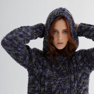 Chunky Knit Hoodie Etsy