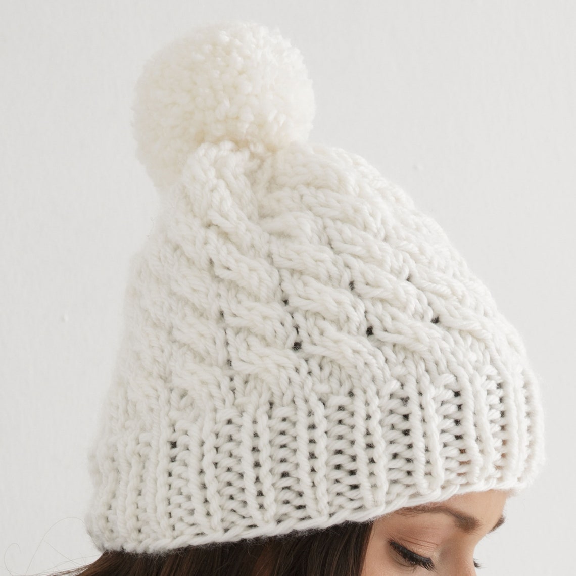 Chunky Hat Knitting Pattern Cable Beanie Knit Design for All Etsy